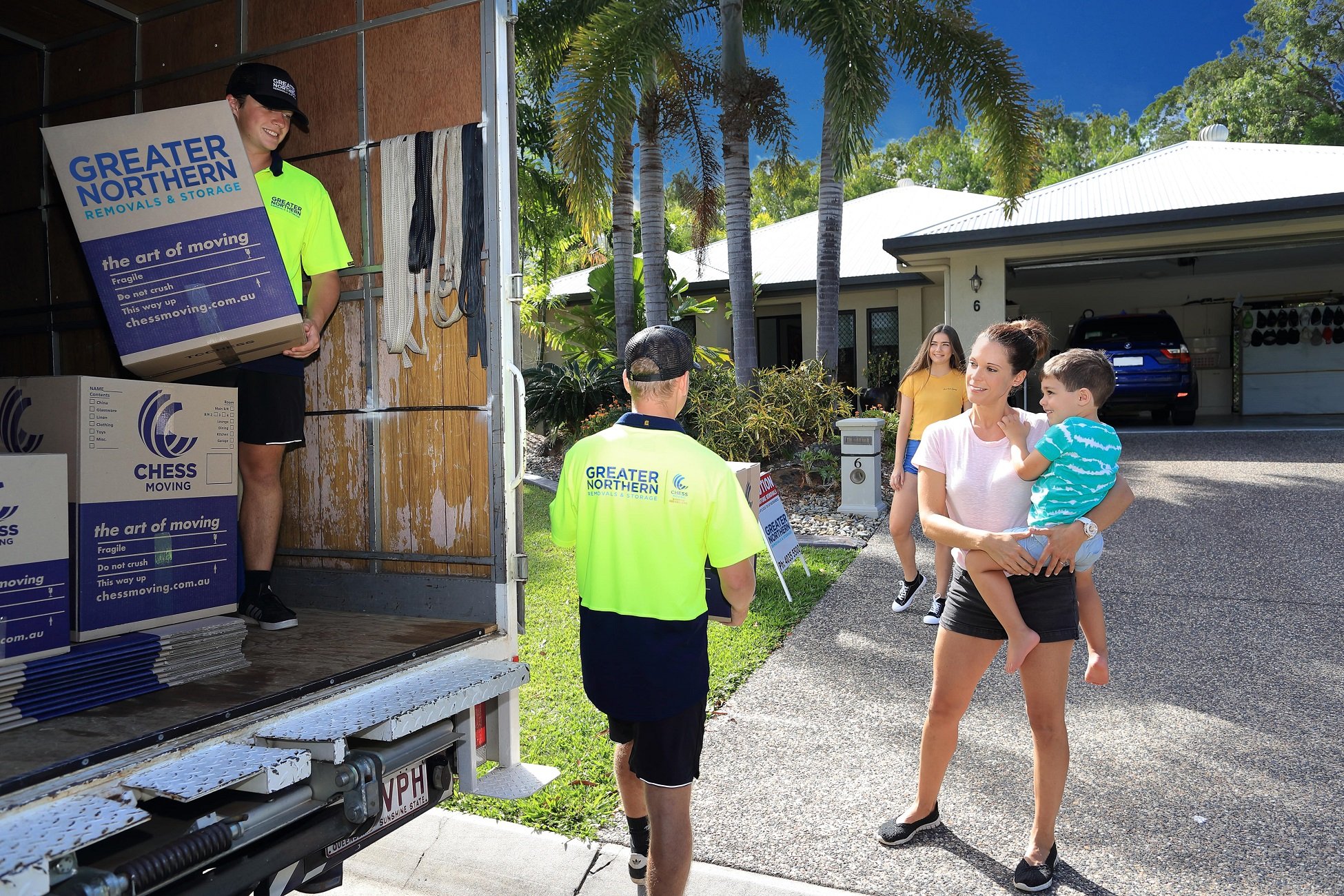 Cairns Furniture removalists unpacking truck from local home.